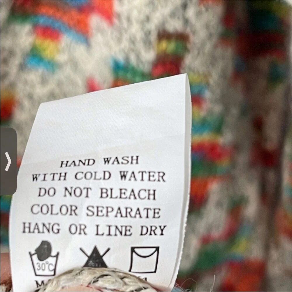 Debut Cardigan Sweater Boho Print Open Front Cabincore - Picture 7 of 9